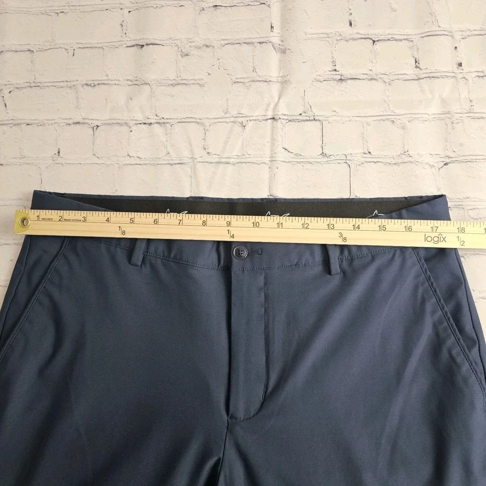 Greg Norman Men's Performance Pants Size 36x34 Navy Blue Golf Stretch Flat Front